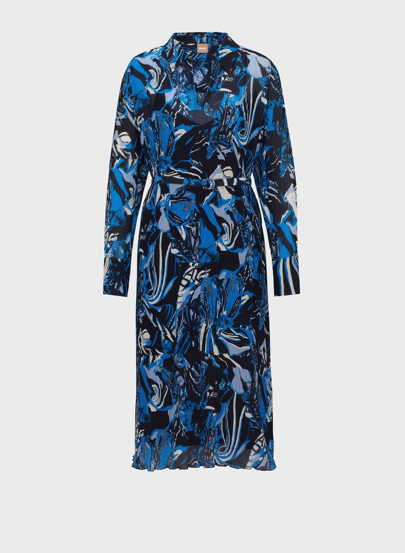 Floral Print Belted Dress