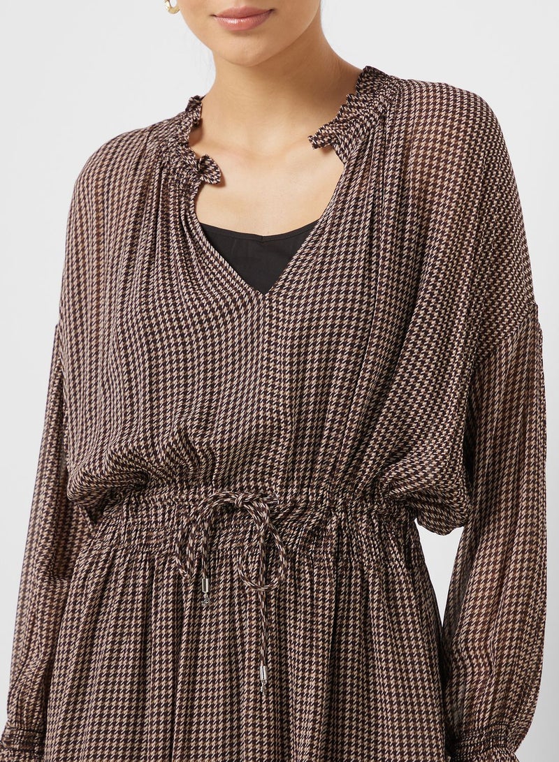 V-Neck Tie Detail Dress