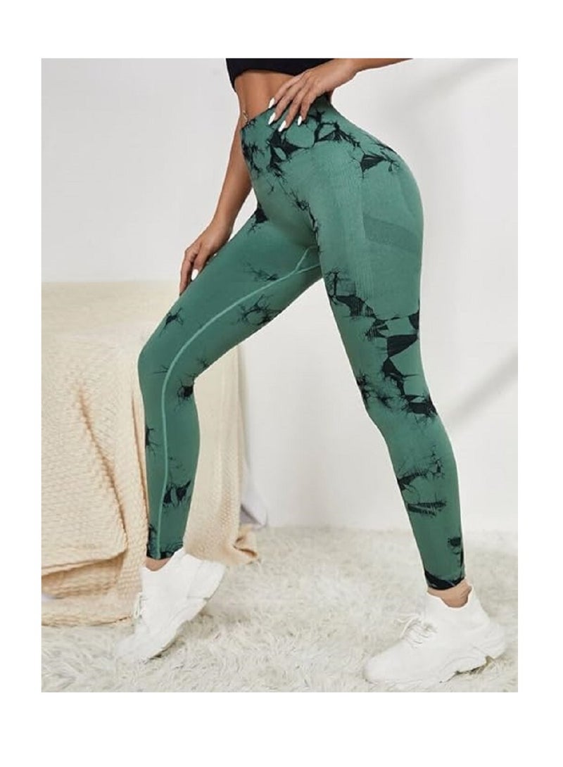 LESS DRAMA Curve-Hugging Marble Leggings for Women | High Waisted Hip Lift Leggings | Workout Yoga Tummy Control Compression Pants | Anti-Cellulite Athleisure Tights