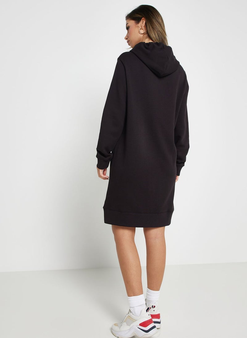 Embroidered Logo Hooded Dress