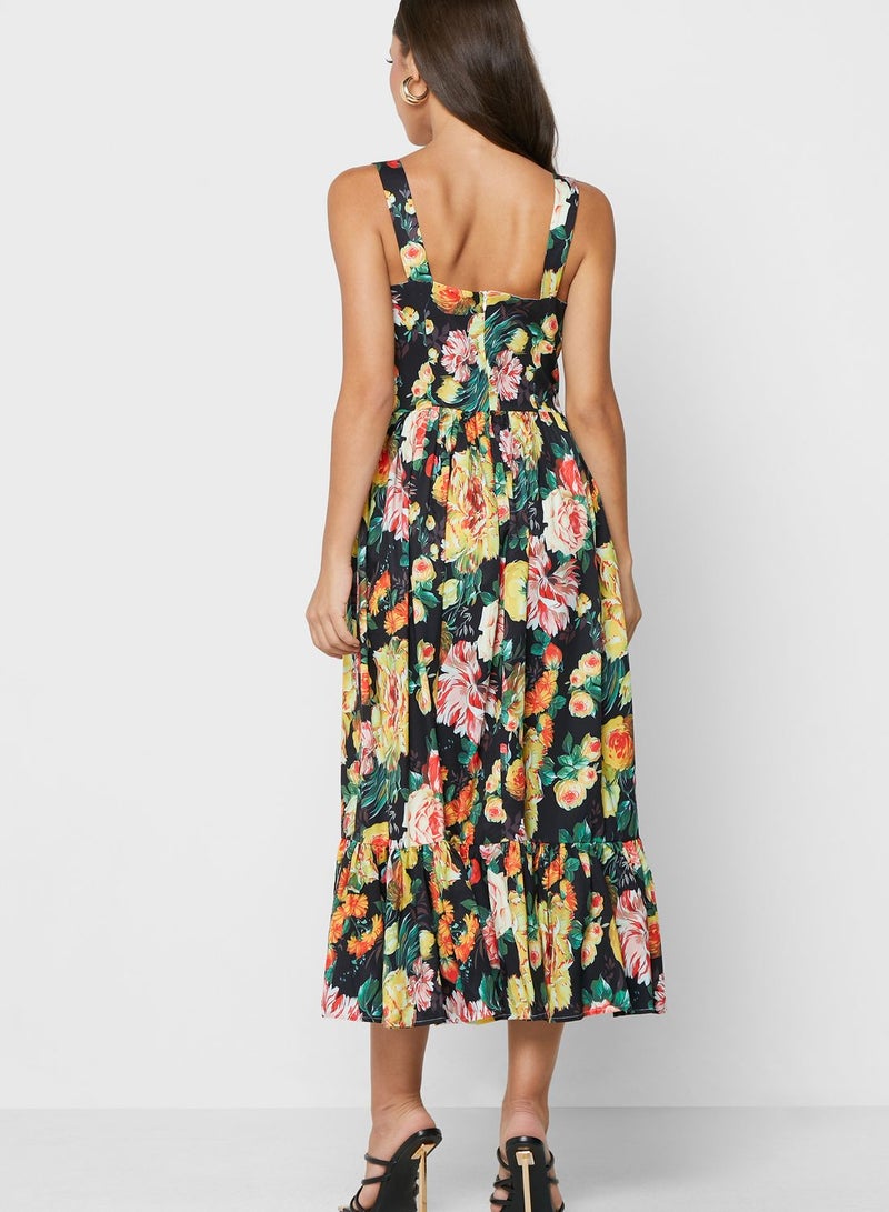 Floral Print Fit & Flare Dress