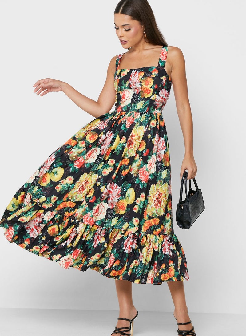 Floral Print Fit & Flare Dress