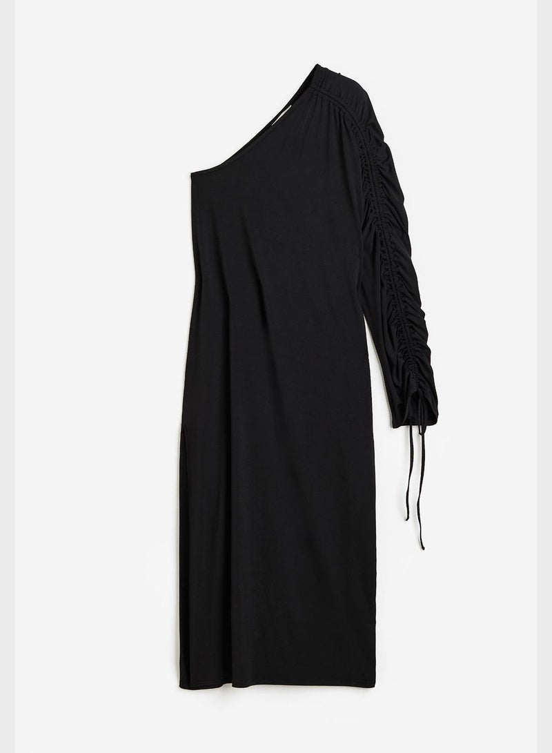 Asymmetric Ruched Dress
