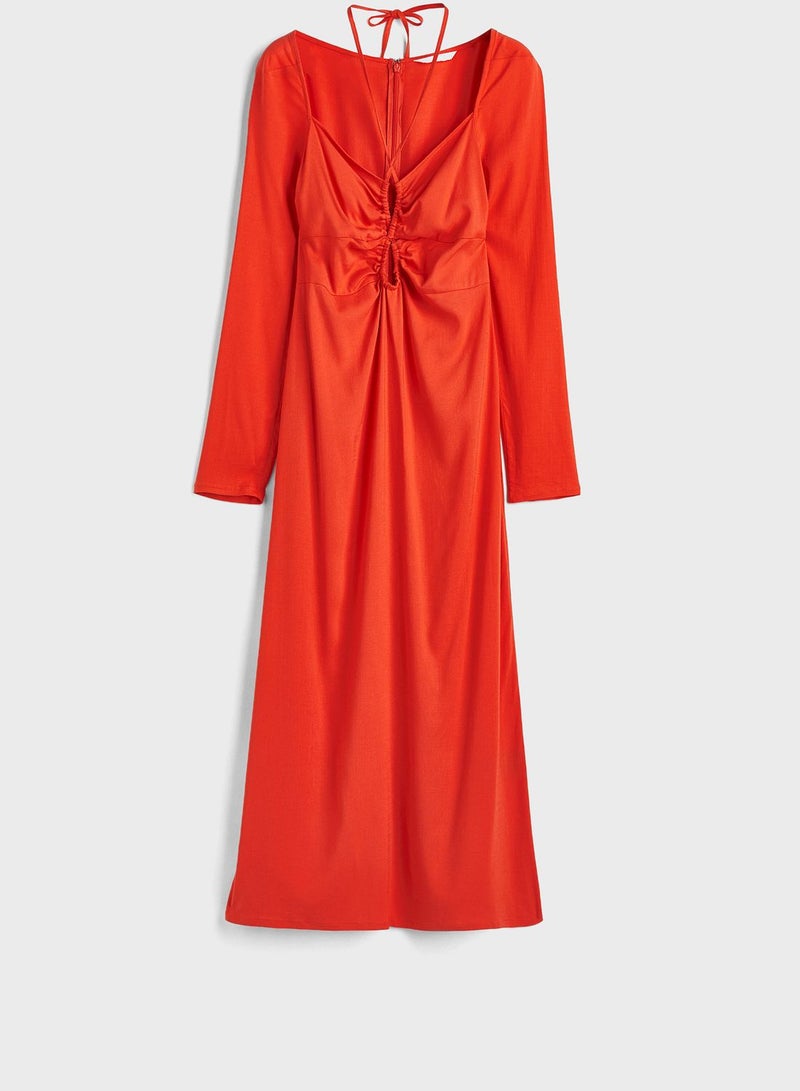 Ruched Long Sleeve Dress