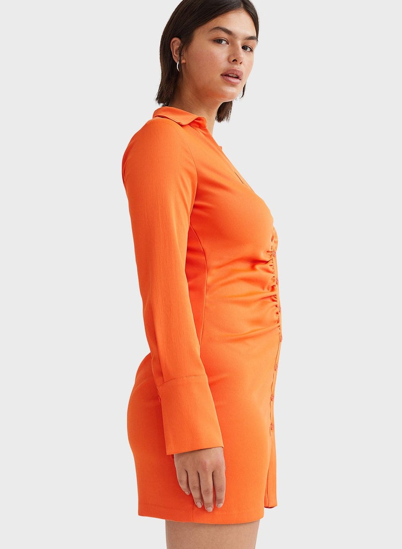 Shirred Mini Dress