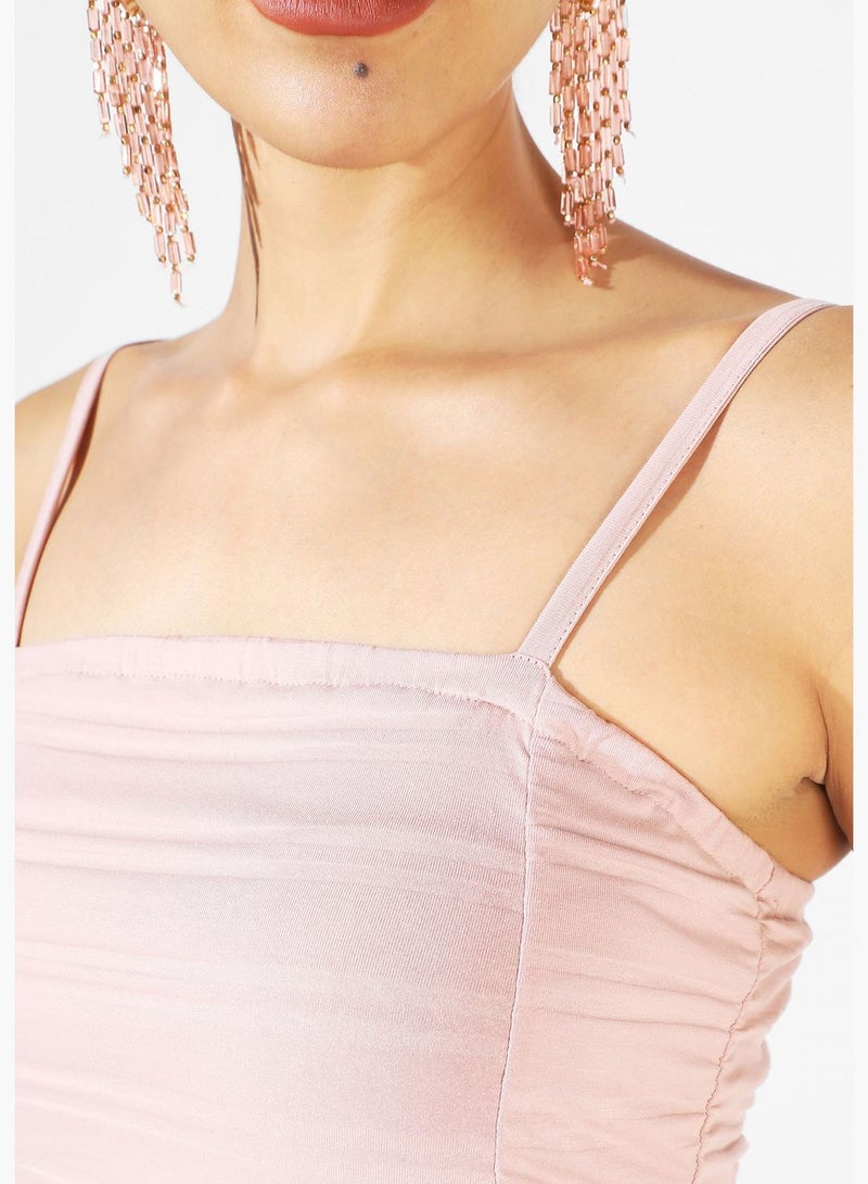 Solid Spaghetti Strap Sleeveless Dress