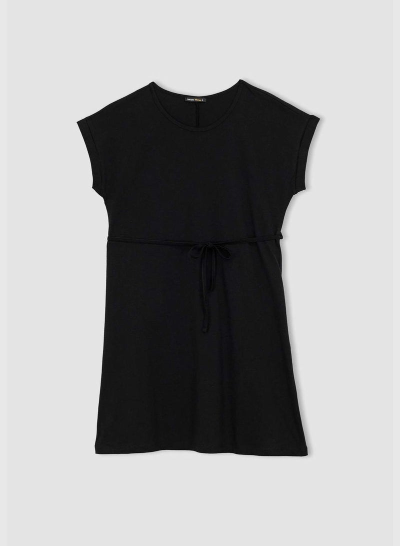 Relaxed Fit Basic Drawstring Dress