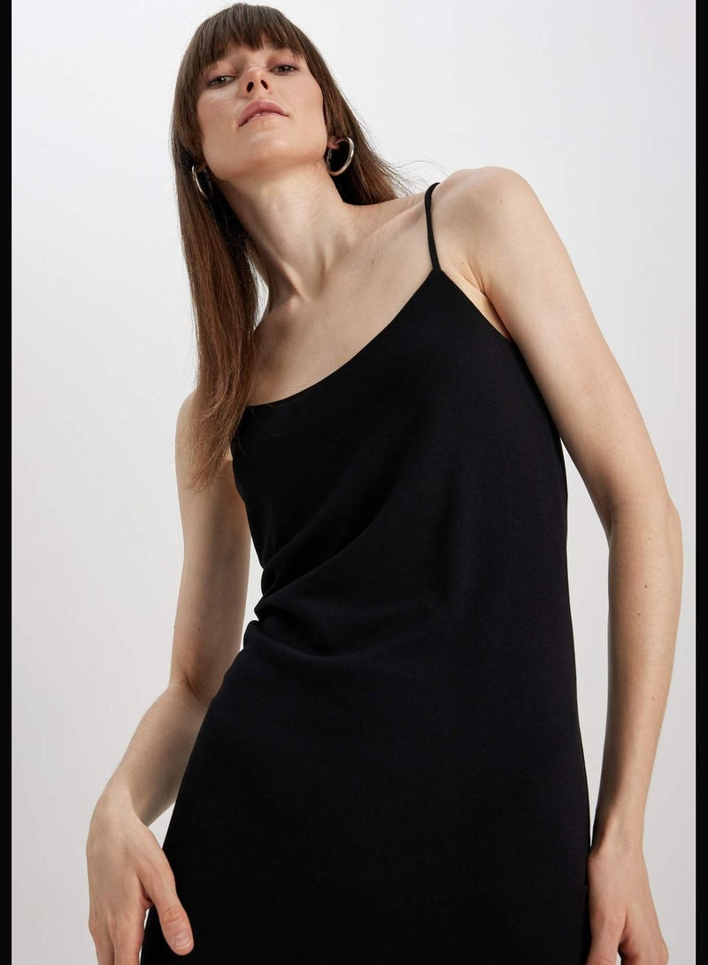 Woman Square Neck Short Sleeve Knitted Dress