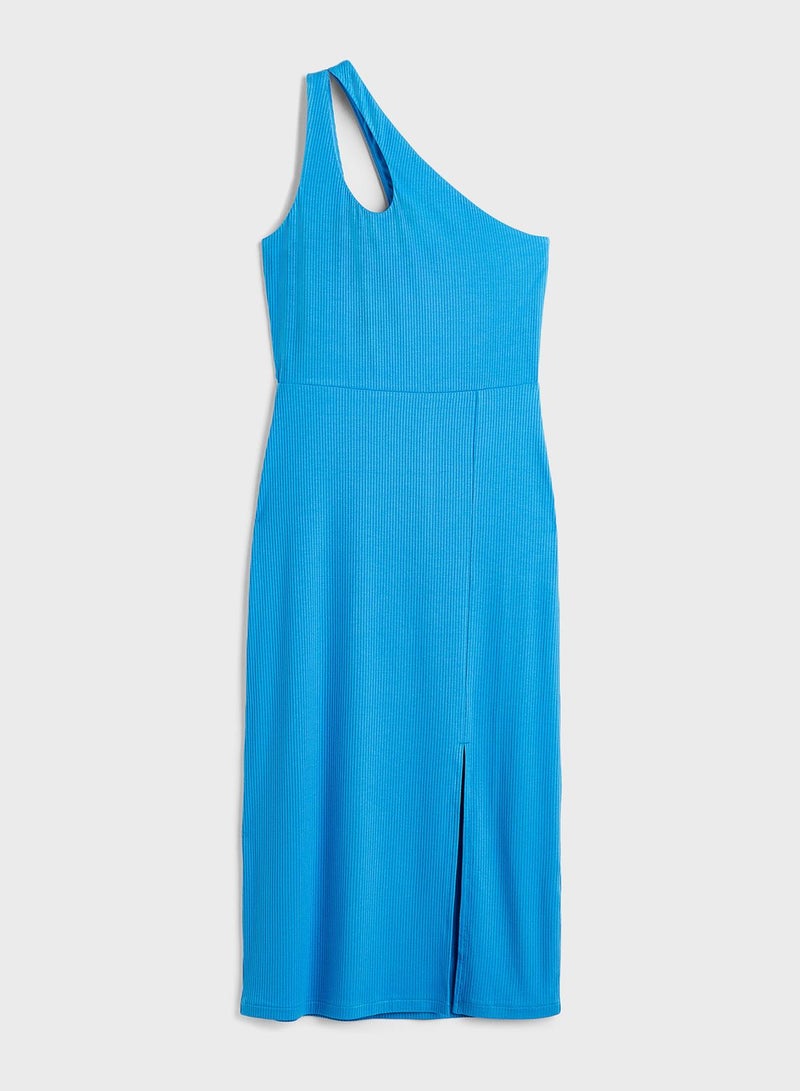 Asymmetric Ribbed Dress