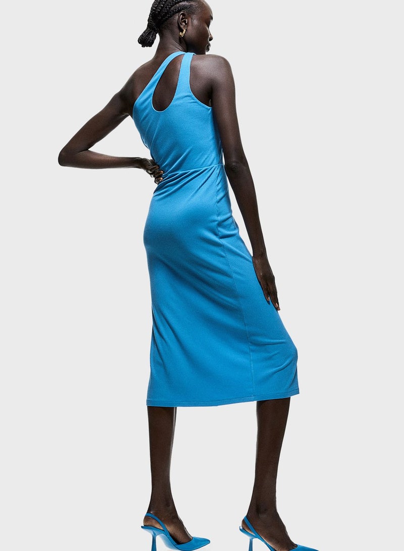 Asymmetric Ribbed Dress