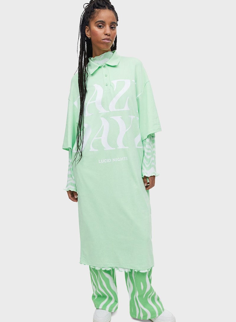 Oversized Graphic Dress