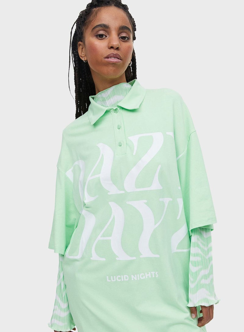 Oversized Graphic Dress