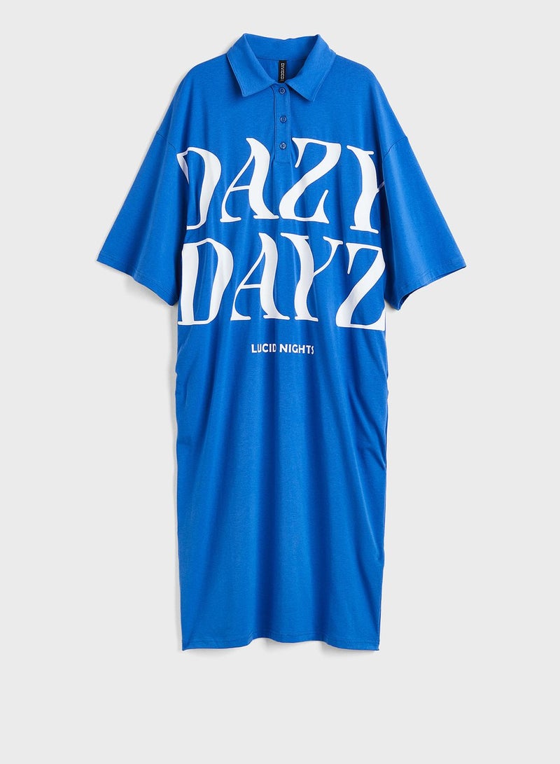 Oversized Graphic Dress