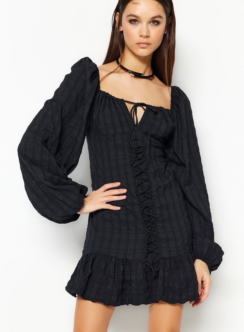 Puff Sleeve Strappy Dress