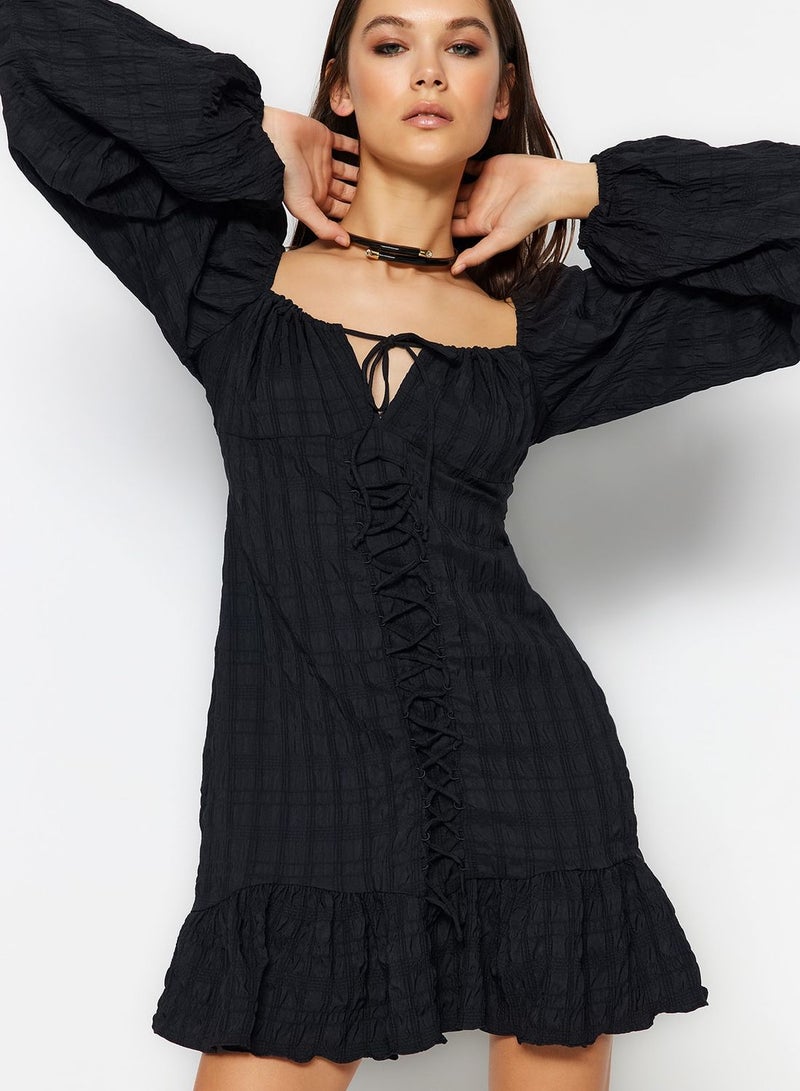 Puff Sleeve Strappy Dress