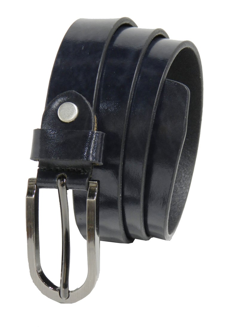 GENUINE LEATHER 25 MM UNISEX  FORMAL  BELT  IN BLACK
