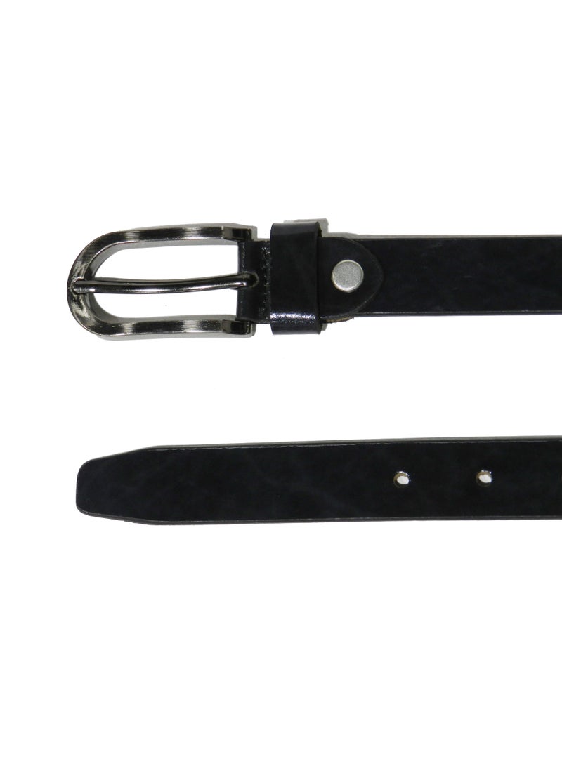 GENUINE LEATHER 25 MM UNISEX  FORMAL  BELT  IN BLACK