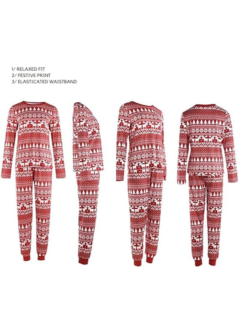 Children's Family Matching Pajamas Vacation Suits Long Sleeves Parent-Child Pajamas Home Clothes Suitable for Women Men Children and Pets (Women)