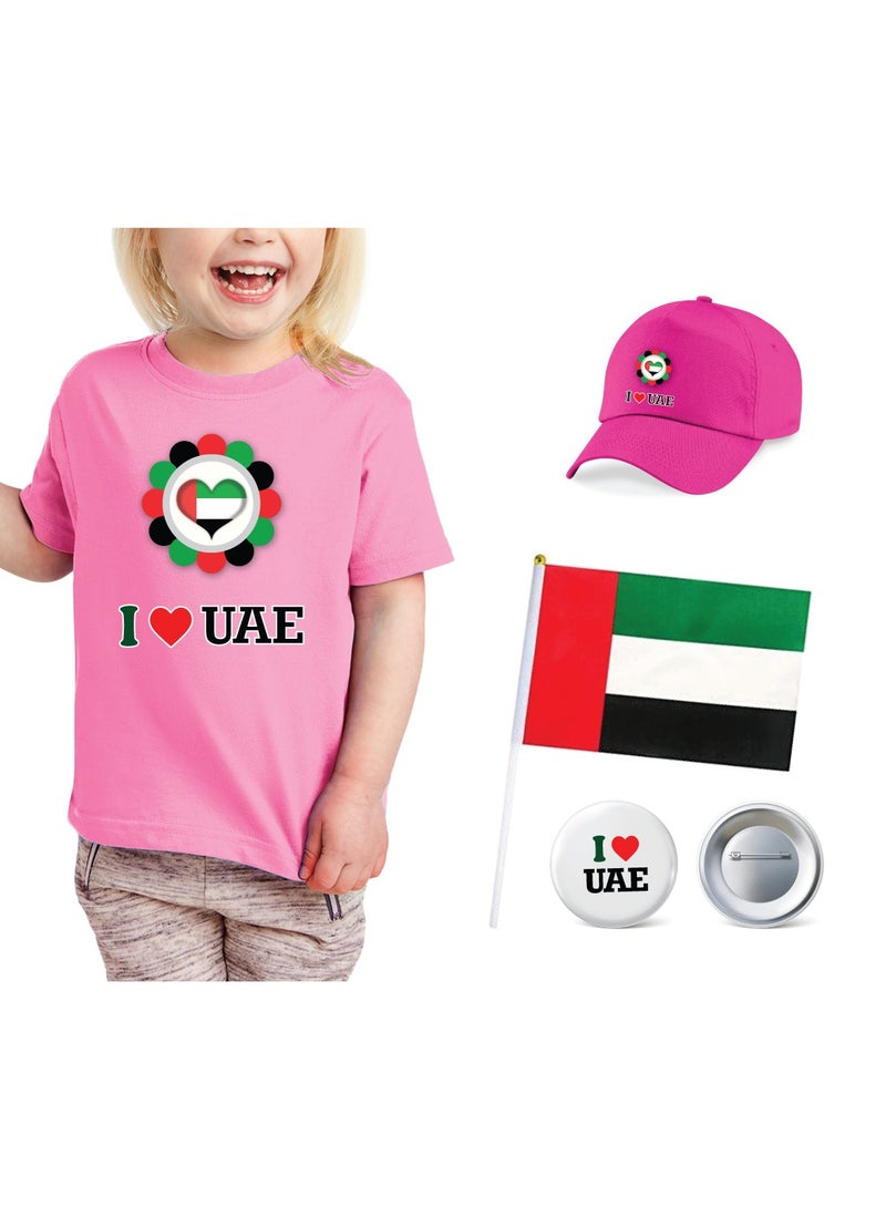 Kids Girls UAE Tshirt With Combo Set