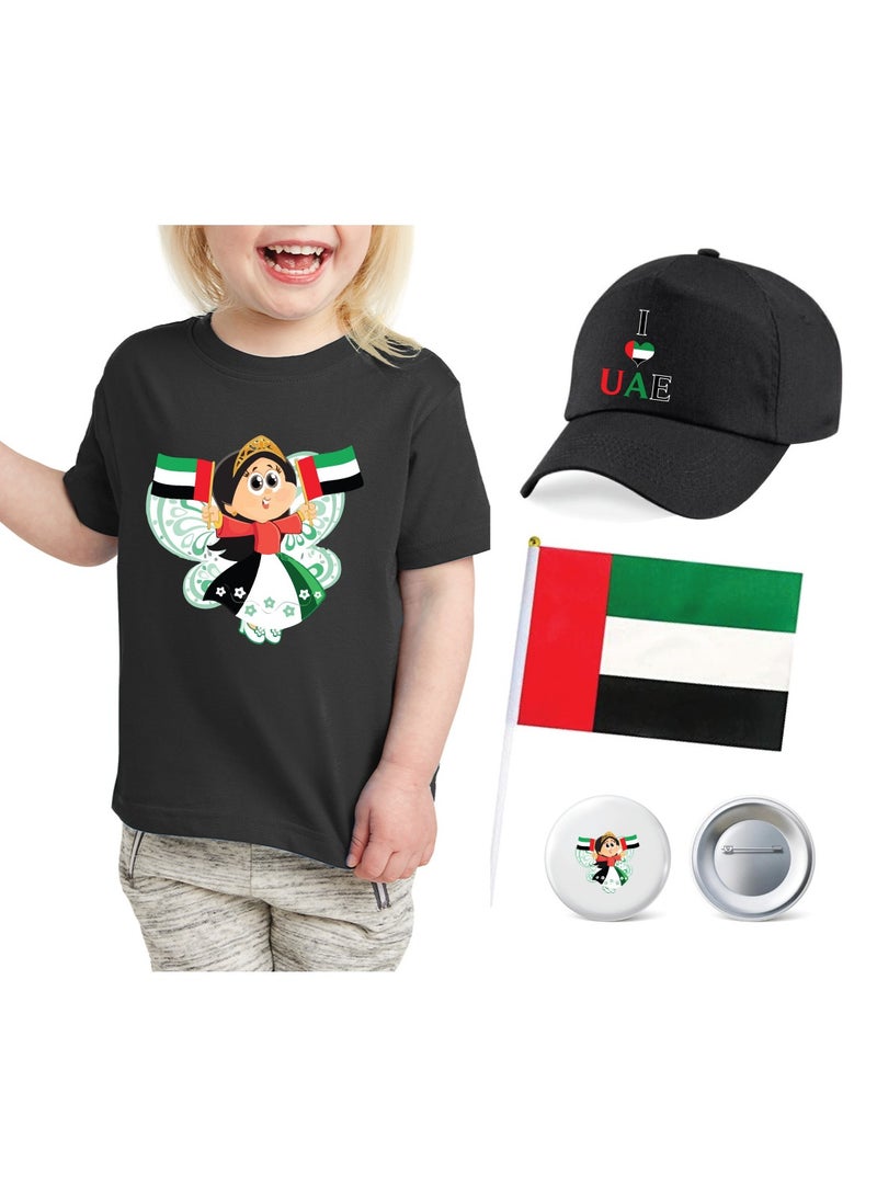 Kids Girls UAE Tshirt With Combo Set