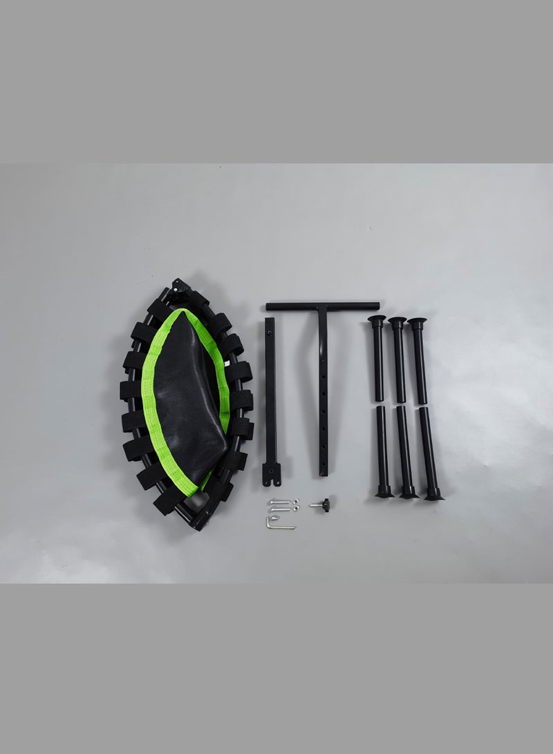 40 inch Silent Kids Indoor Trampoline Mini Trampoline with Adjustable Handle Bar Fitness Trampoline Bungee Rebounder Jumping