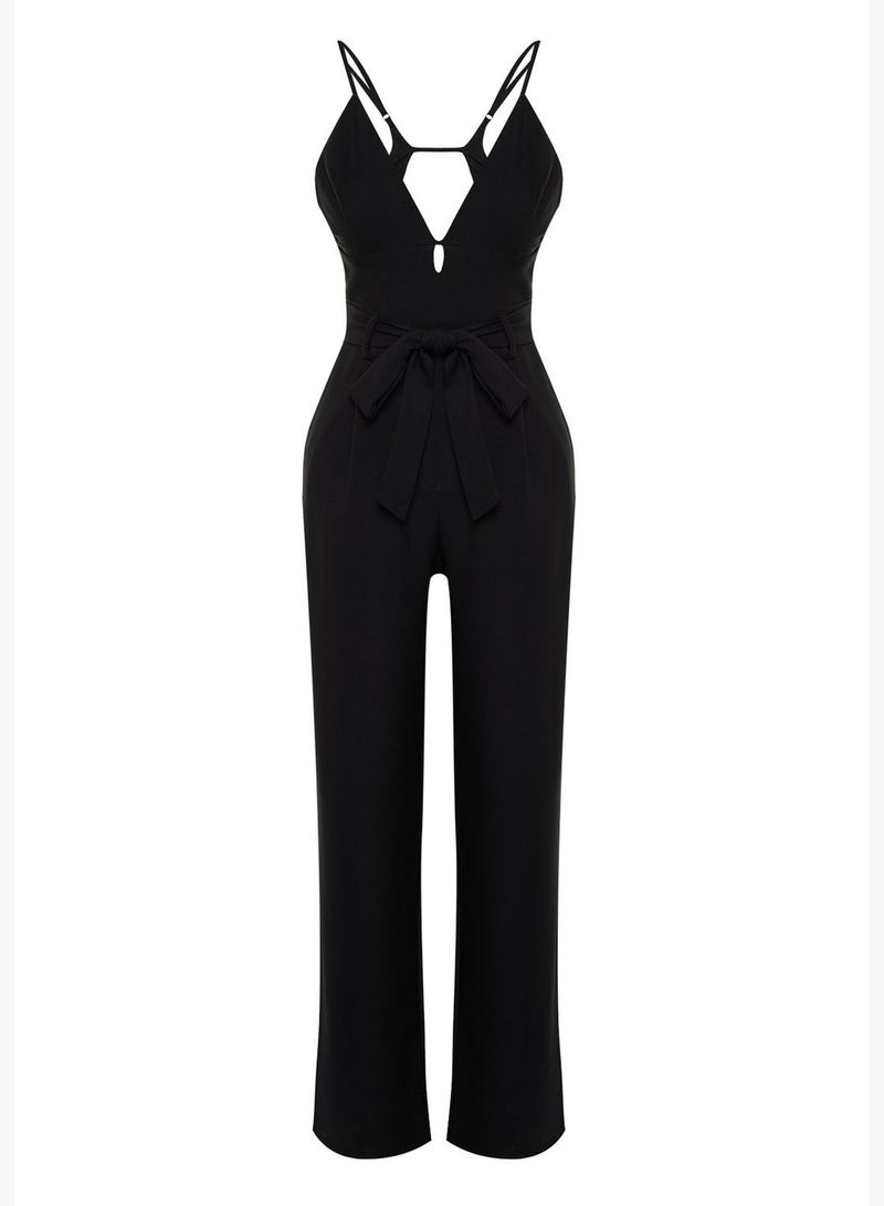 Black Window/Cut Out Detailed Jumpsuit TPRSS24TU00000