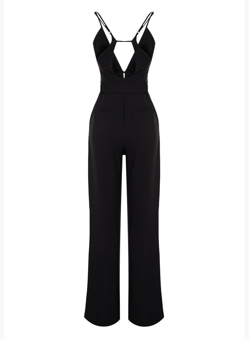 Black Window/Cut Out Detailed Jumpsuit TPRSS24TU00000