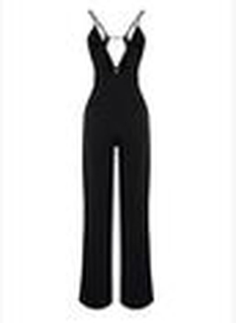 Black Window/Cut Out Detailed Jumpsuit TPRSS24TU00000