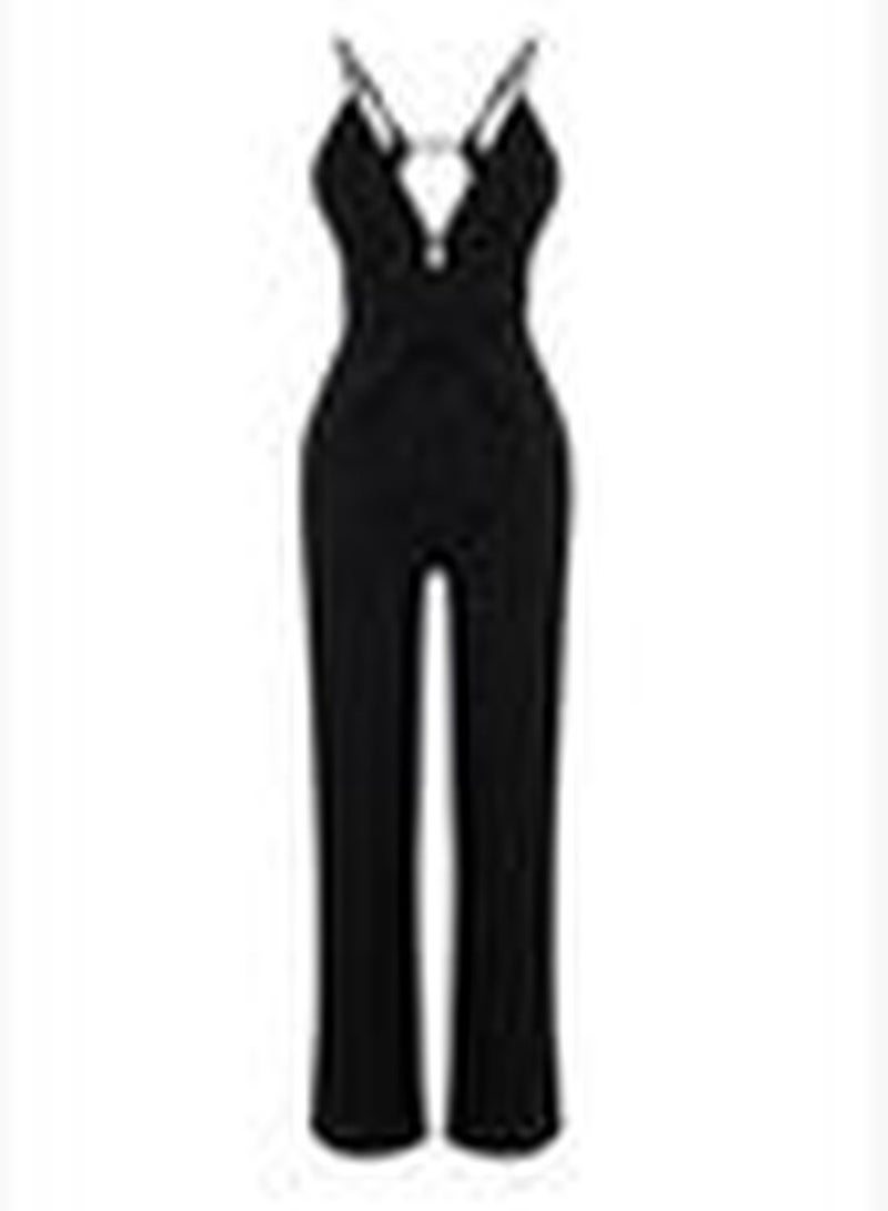 Black Window/Cut Out Detailed Jumpsuit TPRSS24TU00000