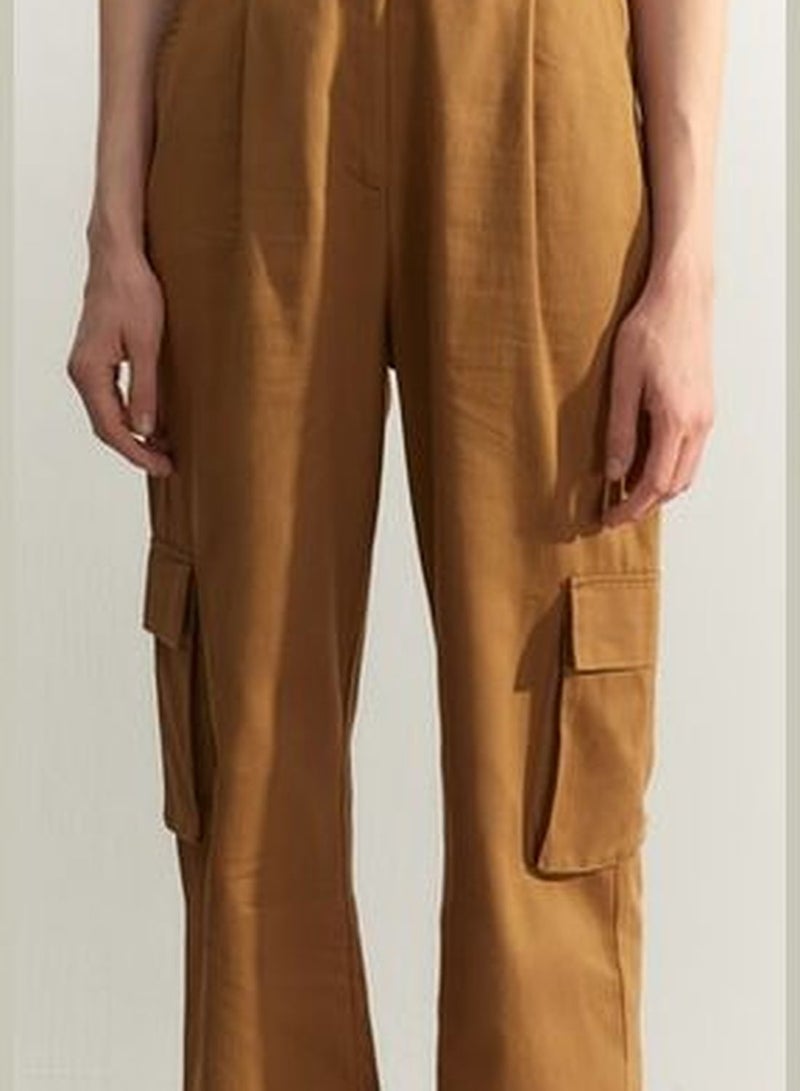 Limited Edition Camel Belted Overalls TWOSS23TU00109