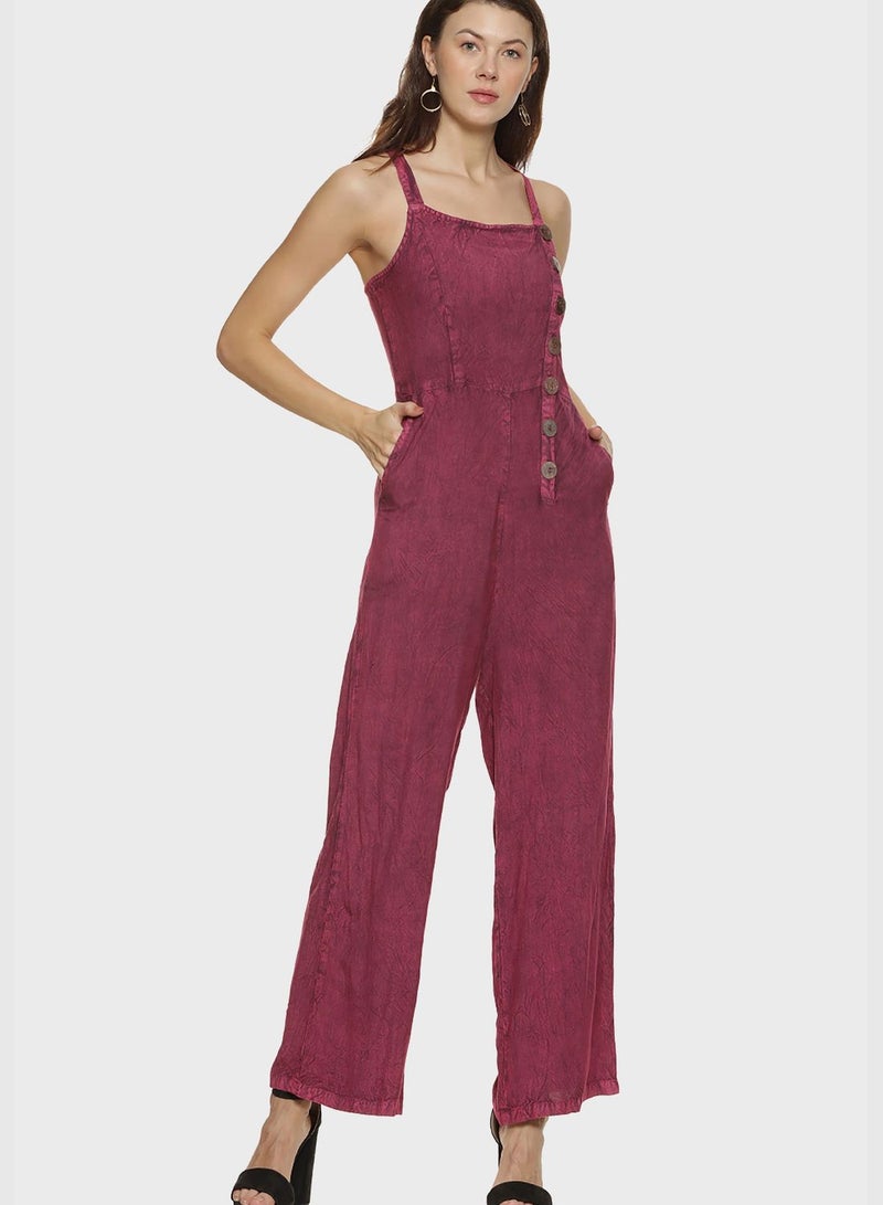 Long jumpsuit with buttons