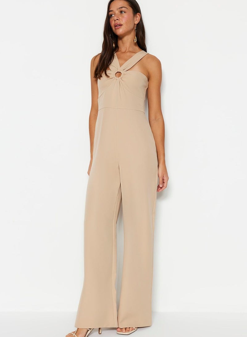 Halter Neck Ring Detail Jumpsuit