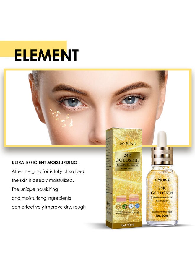 24K Gold Collagen Lifting Essence, Has The Effect Of Improving Fine Lines, Tightening The Skin, Brightening The Skin, Anti-Wrinkle Skin Repair Moisture Firming Lifting Serum 30ML