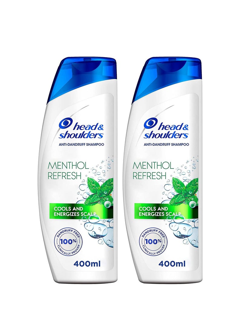 Menthol Refresh Anti Dandruff Shampoo for Itchy Scalp 400 ml pack of 2