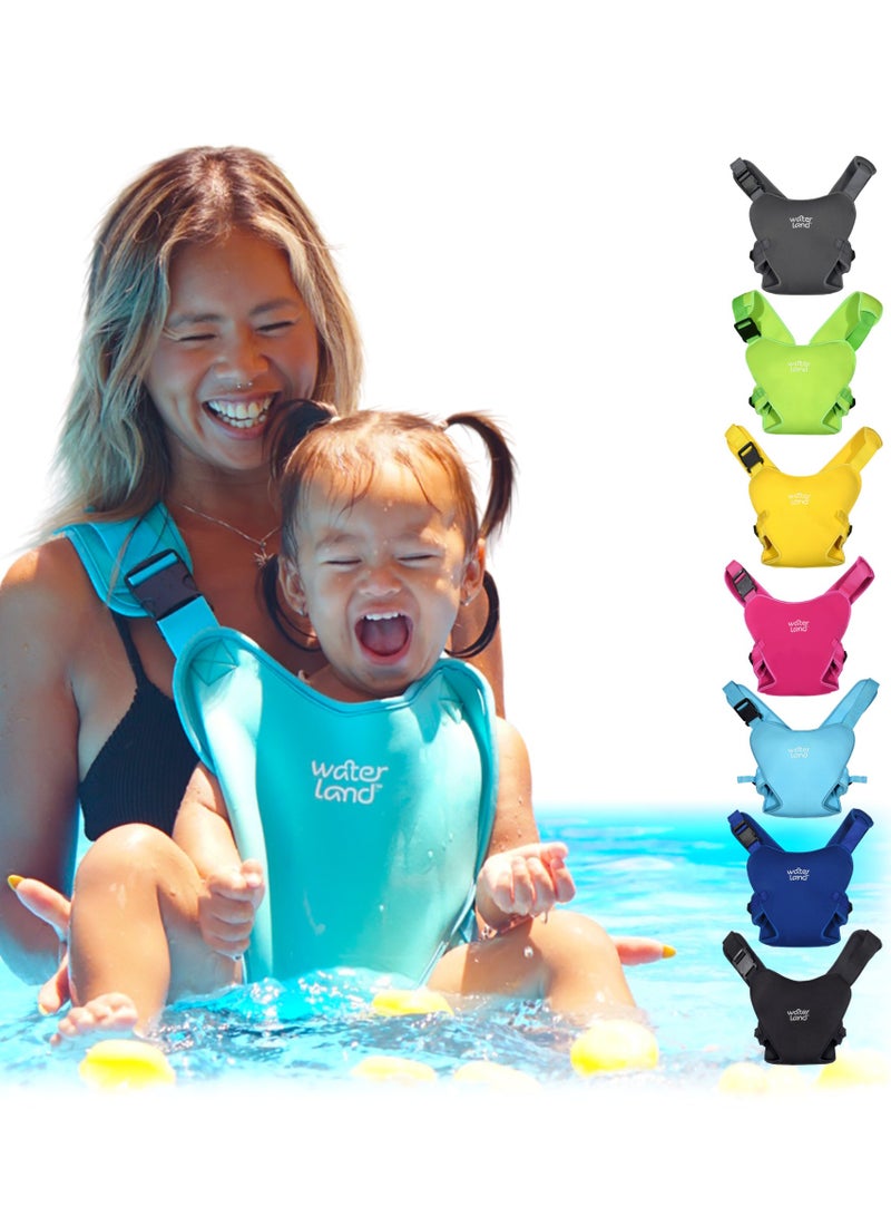 WaterLand Baby Carrier - Innovative Carrier You Can Use Both in Water & Land - Waterproof Infant Chest Holder with Adjustable Straps, Lightweight Toddler Harness for Pool & Beach (Light Blue Sky)