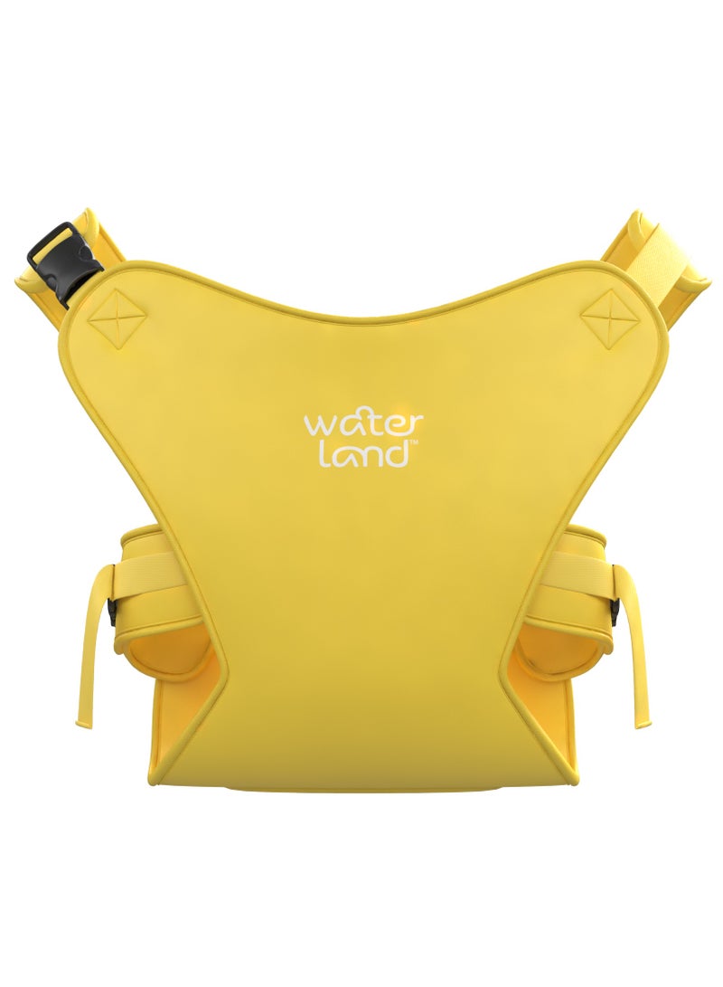 WaterLand Baby Carrier - Innovative Carrier You Can Use Both in Water & Land - Waterproof Infant Chest Holder with Adjustable Straps, Lightweight Toddler Harness for Pool & Beach (Sunrise Yellow)