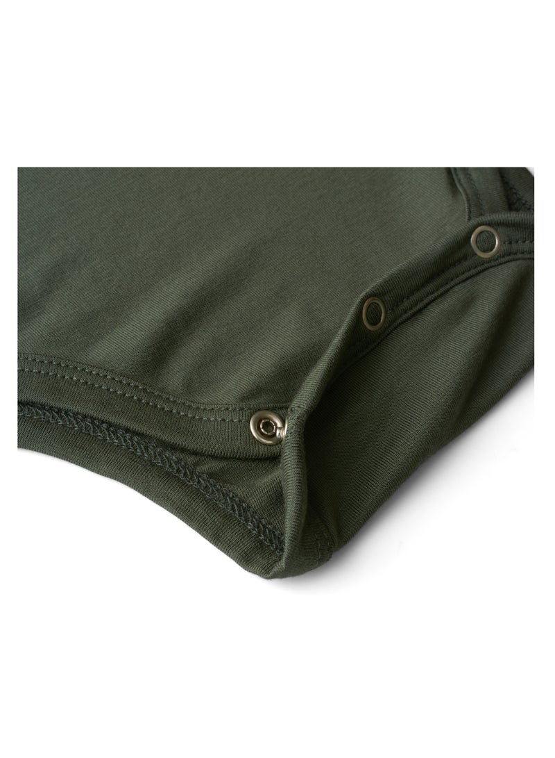 Organic Bamboo Spandex Bodysuit- Dark Green 3 to 6 months