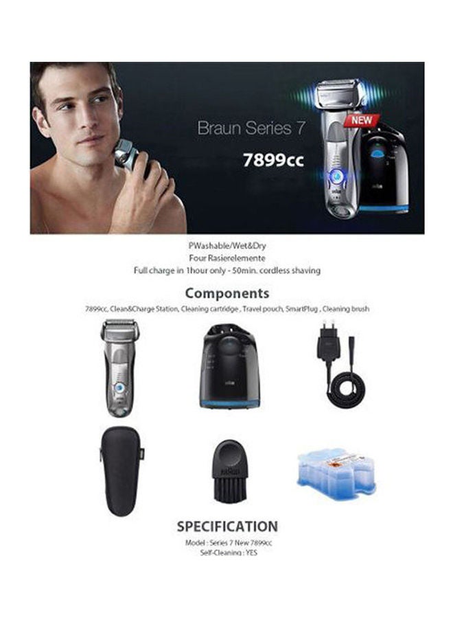 7899Cc Series 7 Electric Shaver With Clean & Charge System Silver