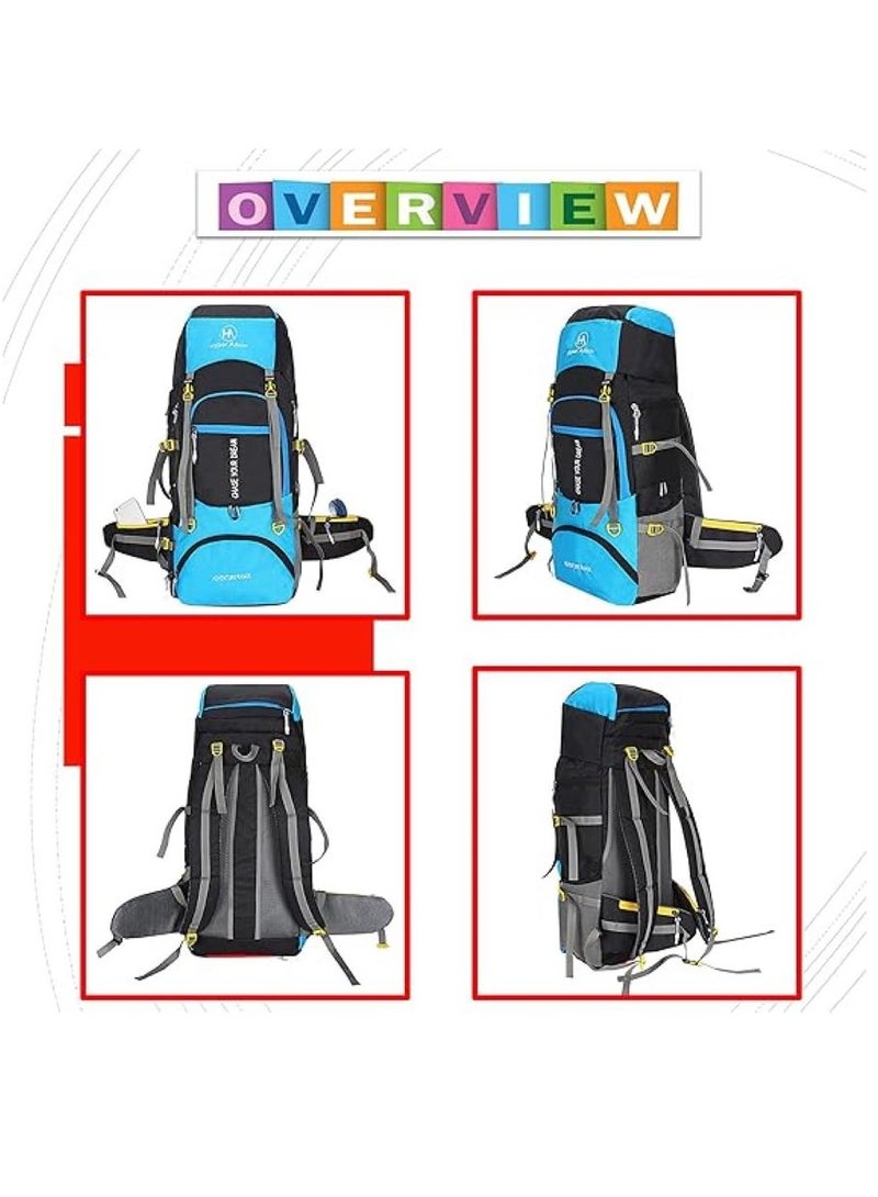 TRAVEL BACKPACK FOR OUTDOOR SPORT HIKING TREKKING BAG CAMPING RUCKSACK - 55 L (SKY Blue)
