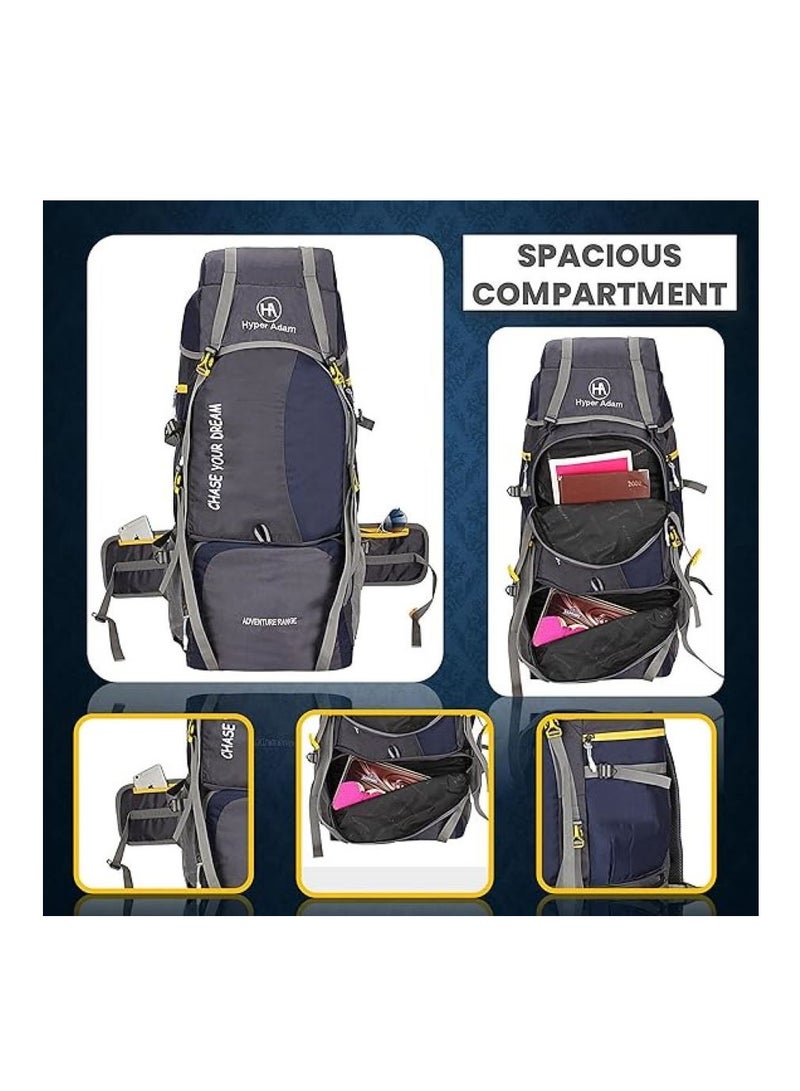 TRAVEL BACKPACK FOR OUTDOOR SPORT HIKING TREKKING BAG CAMPING RUCKSACK - 60 L (Navy Blue)