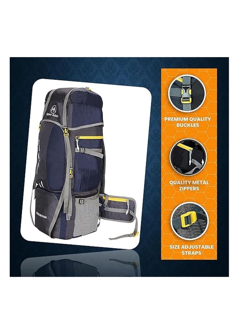 TRAVEL BACKPACK FOR OUTDOOR SPORT HIKING TREKKING BAG CAMPING RUCKSACK - 60 L (Navy Blue)