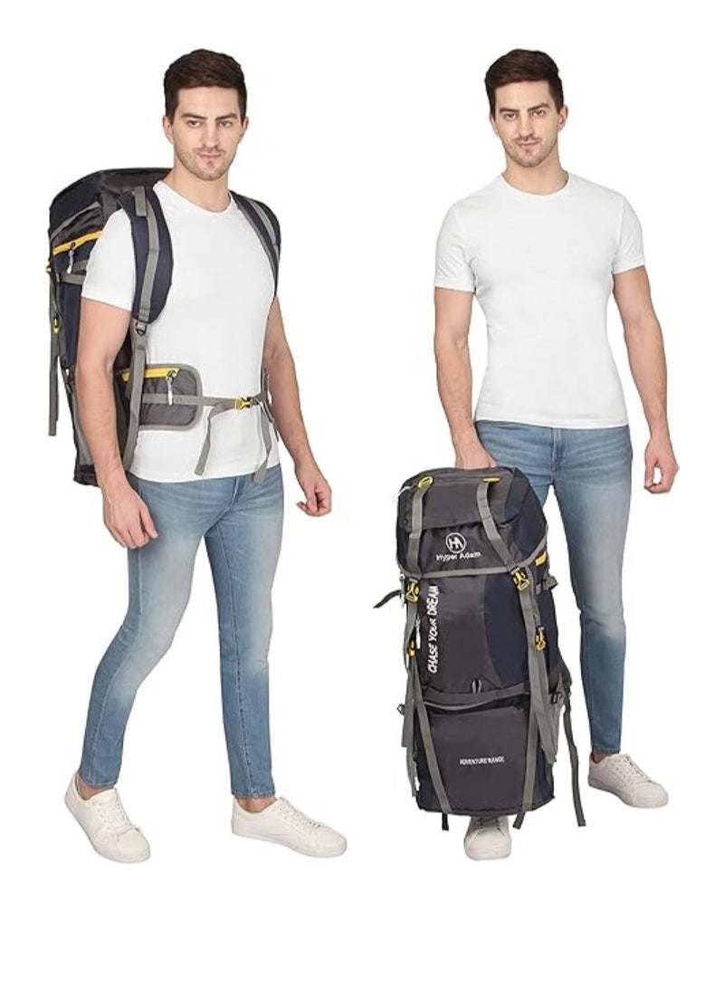 TRAVEL BACKPACK FOR OUTDOOR SPORT HIKING TREKKING BAG CAMPING RUCKSACK - 60 L (Navy Blue)