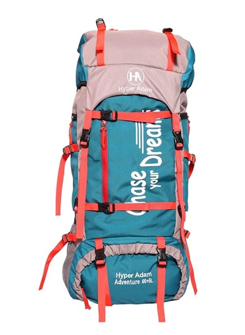 TRAVEL BACKPACK FOR OUTDOOR SPORT HIKING TREKKING BAG CAMPING RUCKSACK - 65 L (BLUE-SHADE MAY VARY)