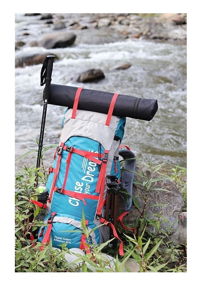 TRAVEL BACKPACK FOR OUTDOOR SPORT HIKING TREKKING BAG CAMPING RUCKSACK - 65 L (BLUE-SHADE MAY VARY)