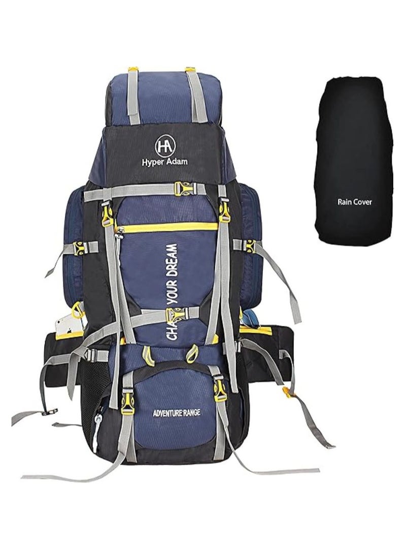 TRAVEL BACKPACK FOR OUTDOOR SPORT HIKING TREKKING BAG CAMPING RUCKSACK - 80 L (Navy Blue)