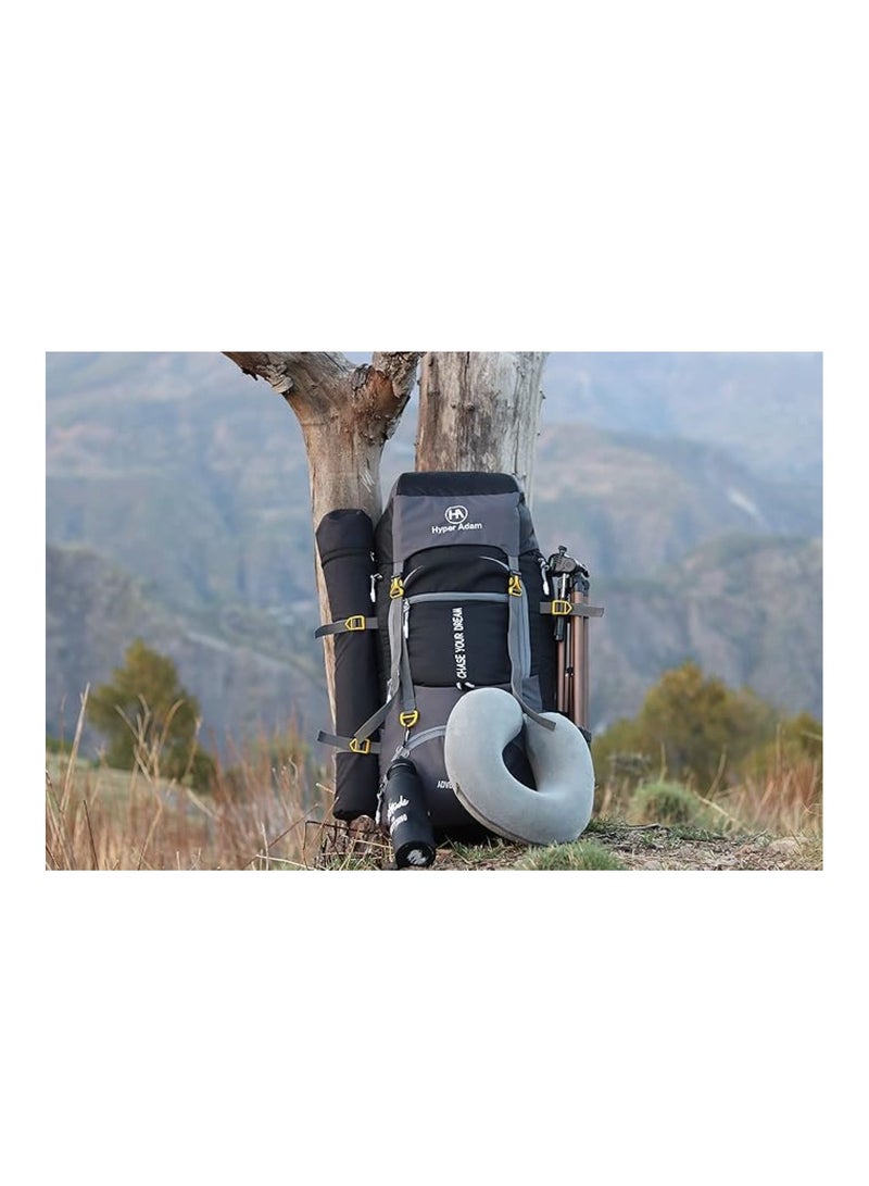 TRAVEL BACKPACK FOR OUTDOOR SPORT HIKING TREKKING BAG CAMPING RUCKSACK - 80 L (Grey)