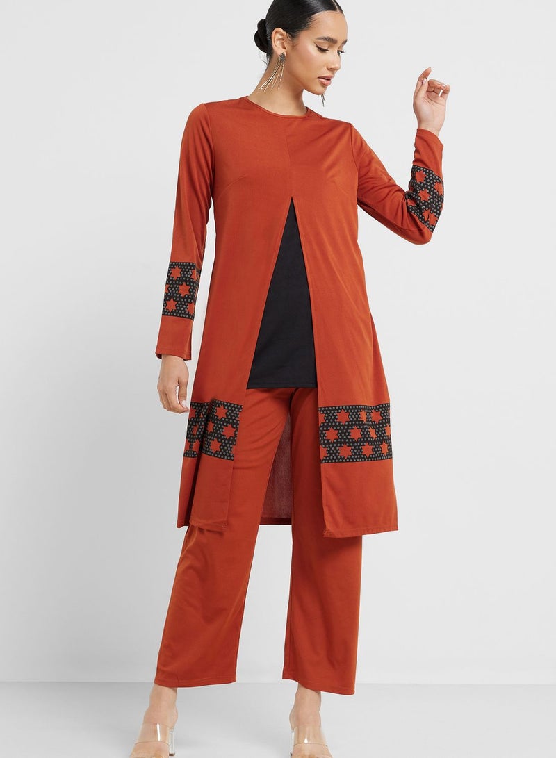 Printed Tunic And Pant Set