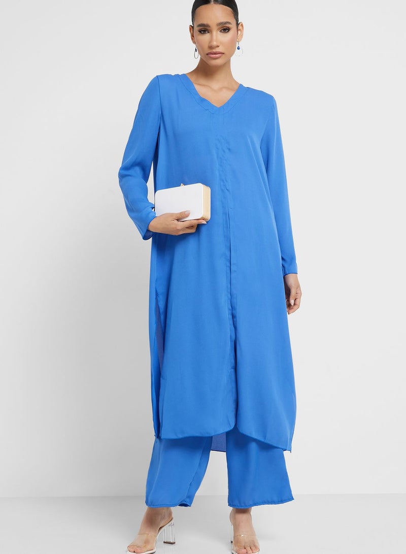 V Neck Tunic And Pant Set