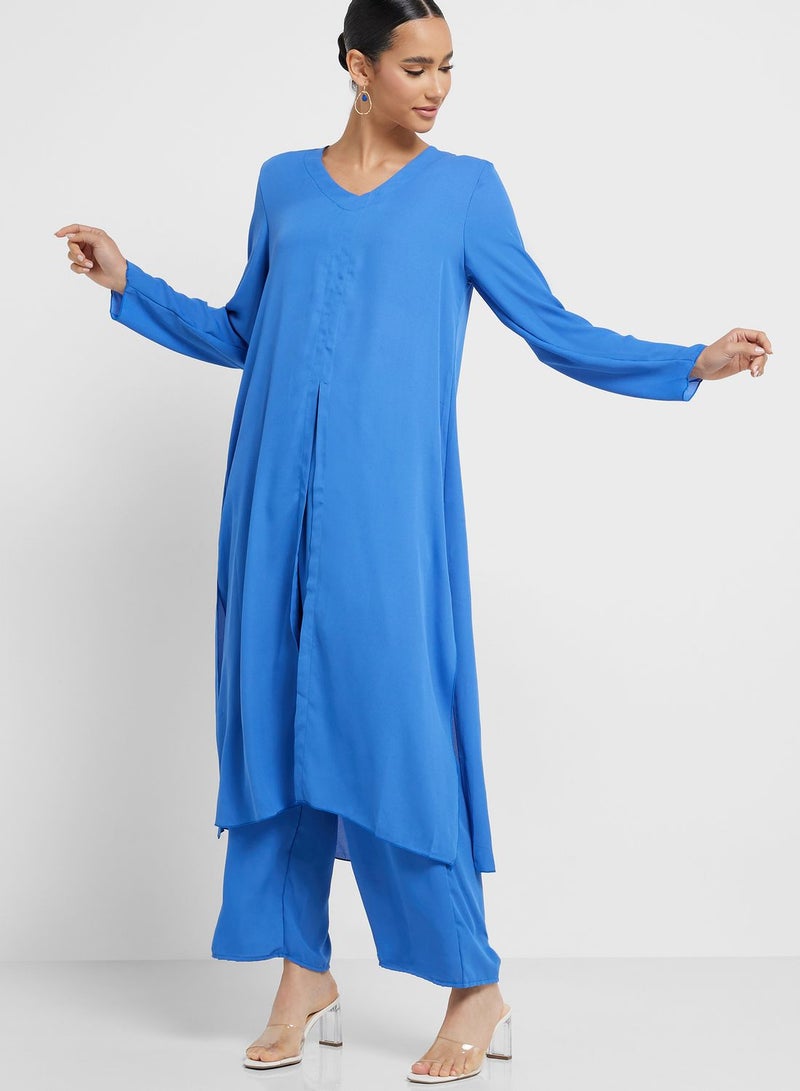 V Neck Tunic And Pant Set