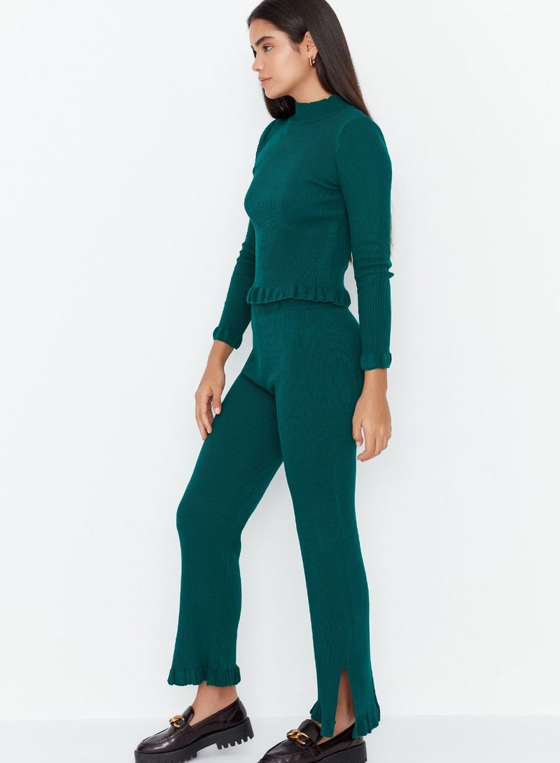 Ribbed Knitted Top & Pants Set